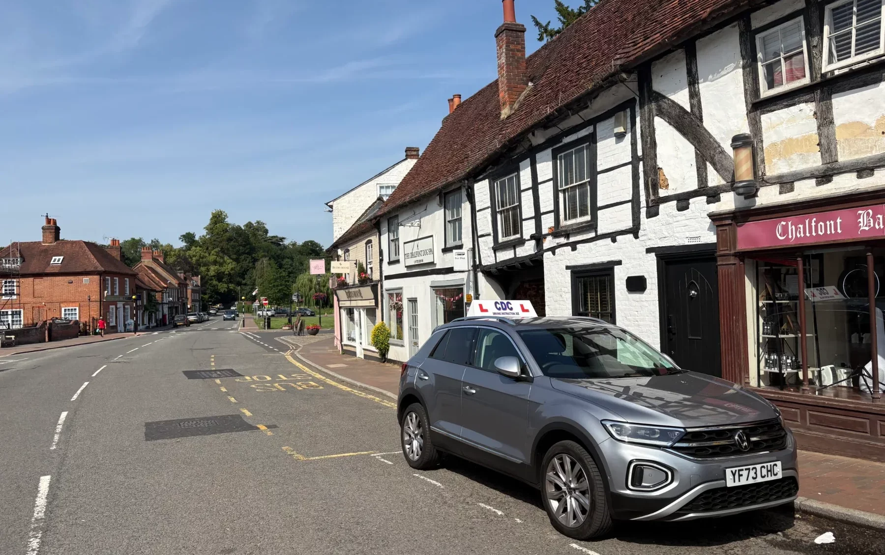 CDC Driving Instructor car parked in Chalfont St Giles Village