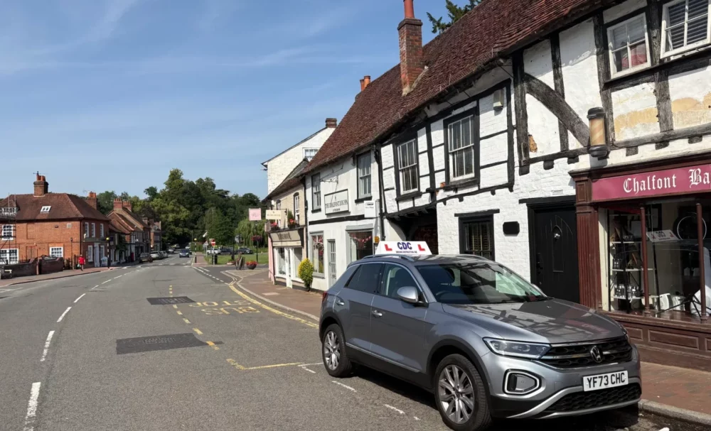 CDC Driving Instructor car parked in Chalfont St Giles Village